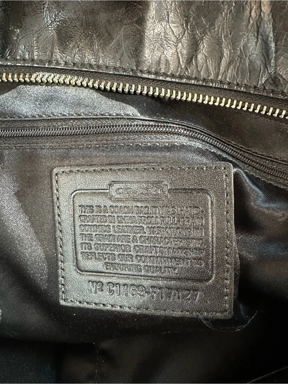 Vintage Y2K Coach Signature Sufflette patent black leather handbag